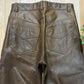 Vintage 1990s Jean Paul Gaultier Dark Brown Calfskin Leather Pants