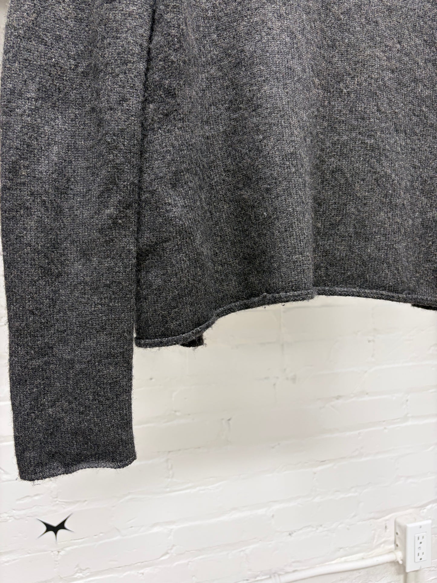 Gucci Grey Camel Hair Knit Buttonless Cardigan
