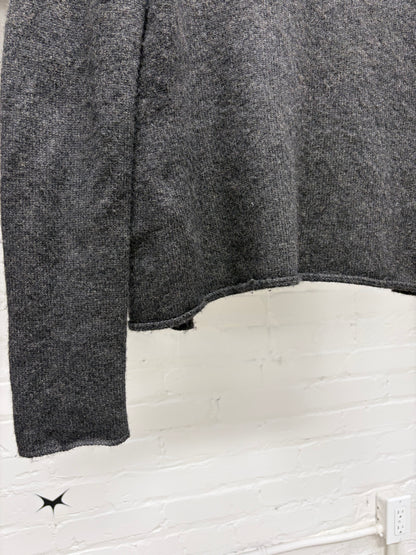 Gucci Grey Camel Hair Knit Buttonless Cardigan