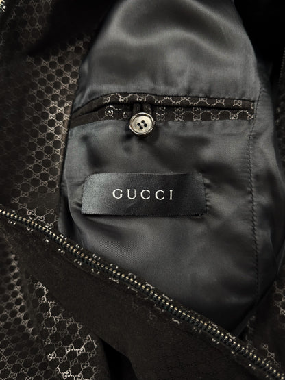 Gucci by Tom Ford ‘Metallic’ GG Monogram Leather Moto Jacket.