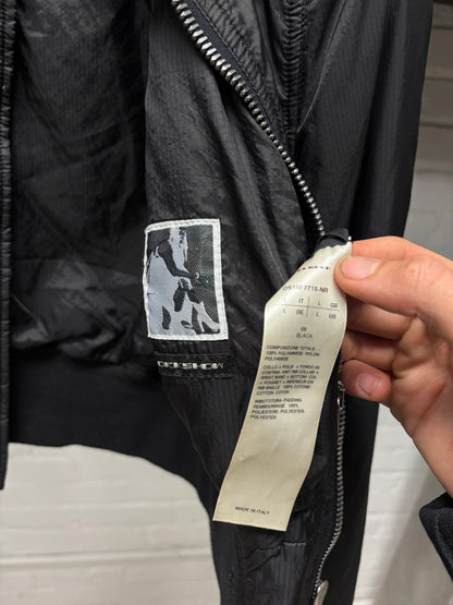 Rick Owens DRKSHDW Cropped Black Nylon Bomber Jacket