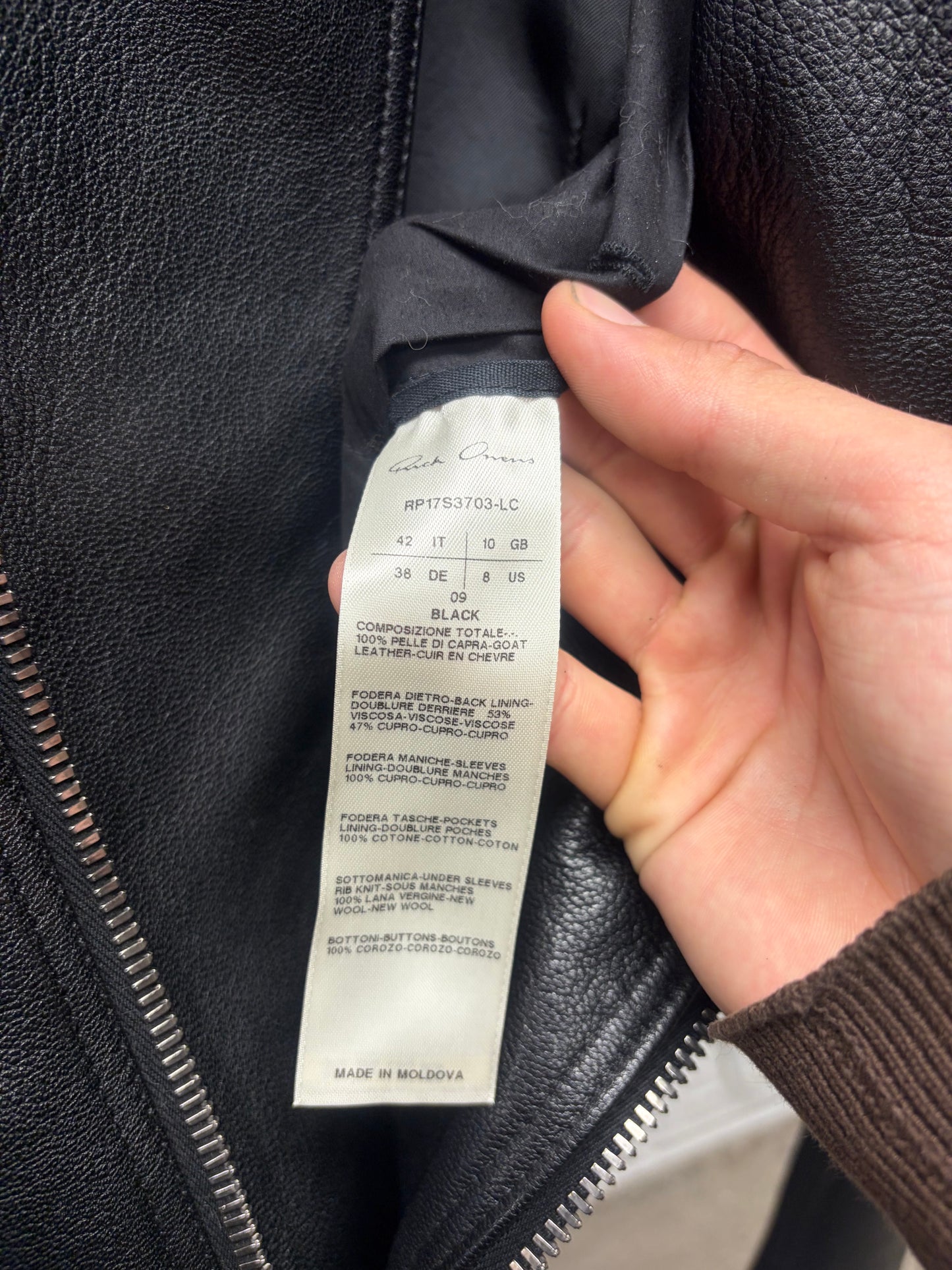 SS2017 Rick Owens ‘Stooges’ Goatskin Leather Jacket