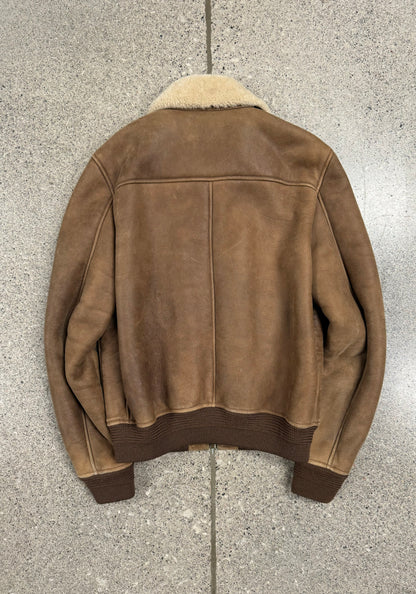 AW2020 Saint Laurent Shearling Lined Suede Bomber Jacket