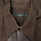 Givenchy ‘Zipper Track’ Brown Concealed Button Down Shirt