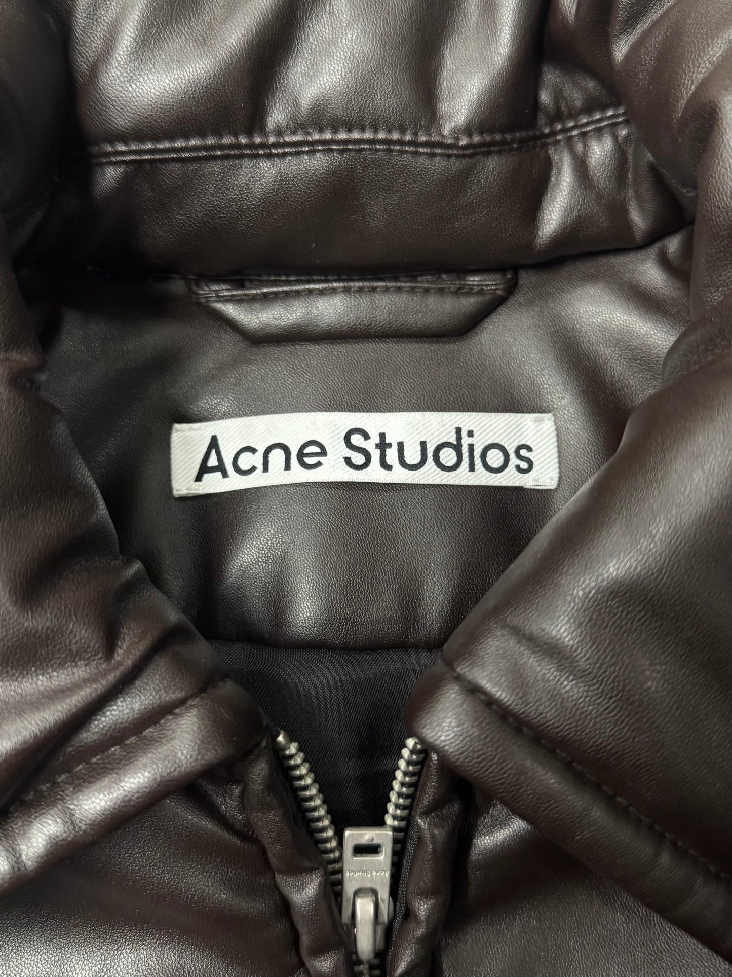 Acne Studios ‘Coated’ Brown Cropped Bomber Jacket