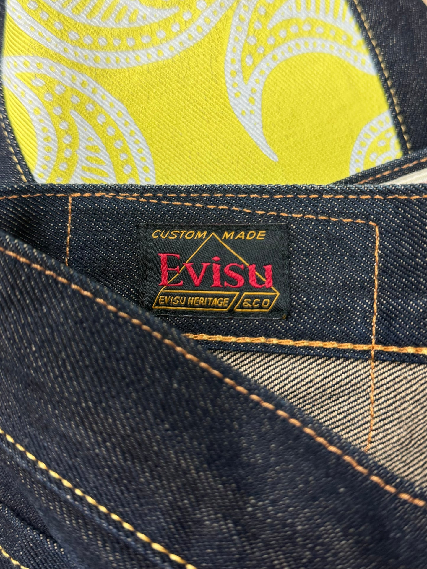 Evisu Daicock Logo Raw Selvedge Denim