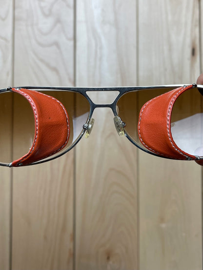 Chrome Hearts ‘Step Child’ 925 Silver/Leather Steampunk Aviator Sunglasses