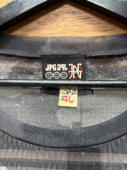 Vintage Jean Paul Gaultier Sheer Black Mesh Top with Drapery