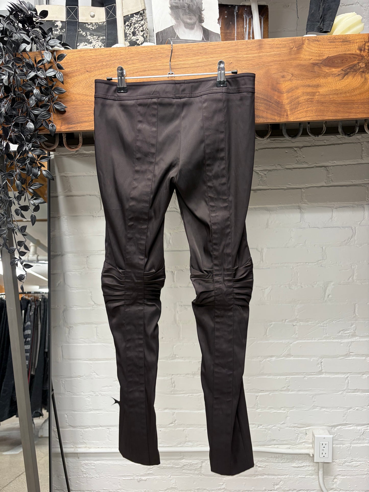 AW2004 Gucci by Tom Ford Runway Ruched ‘Biker Knee’ Skinny Cut Trousers