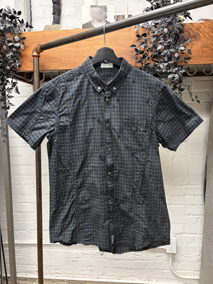 SS2013 Undercover ‘Middle Finger’ Plaid Short Sleeve Collared Shirt