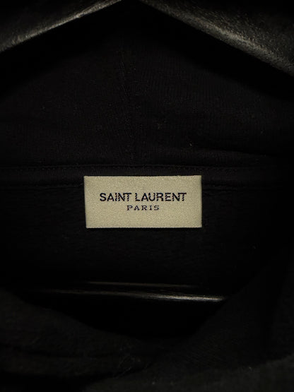 2021 Saint Laurent ‘Collegiate Logo’ Black Pullover Hoodie