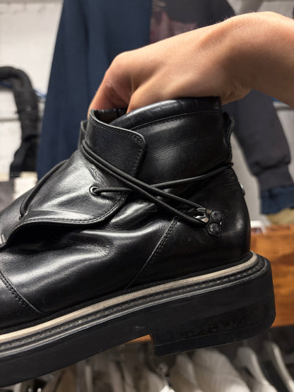 AW2009 Dior Homme by Kris Van Assche ‘Bungee Cord’ Black ‘Angles’ Leather Low Top Boots