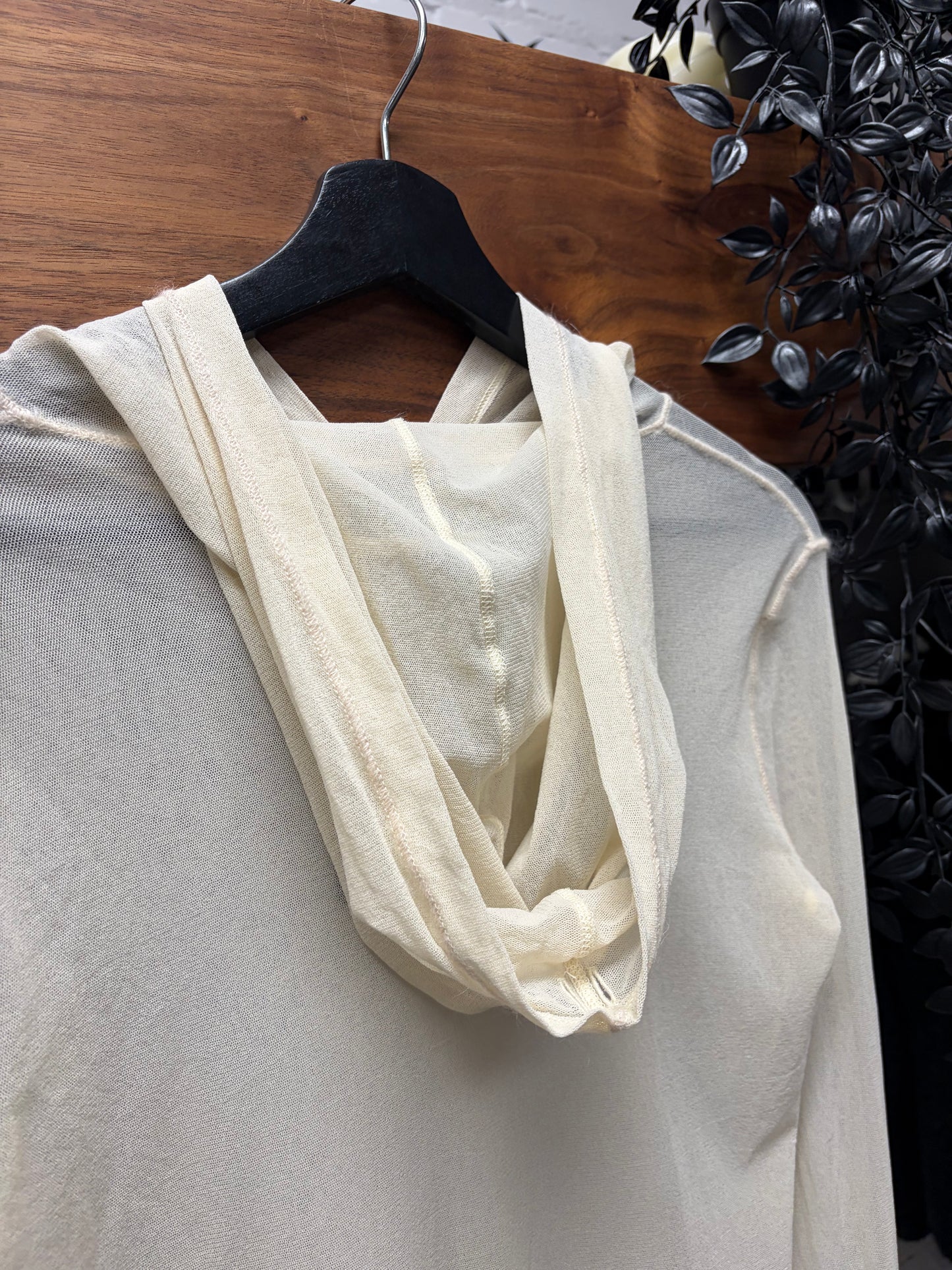 AW2004 Jean Paul Gaultier ‘Maille’ Mesh Hoodie with Lace Trim