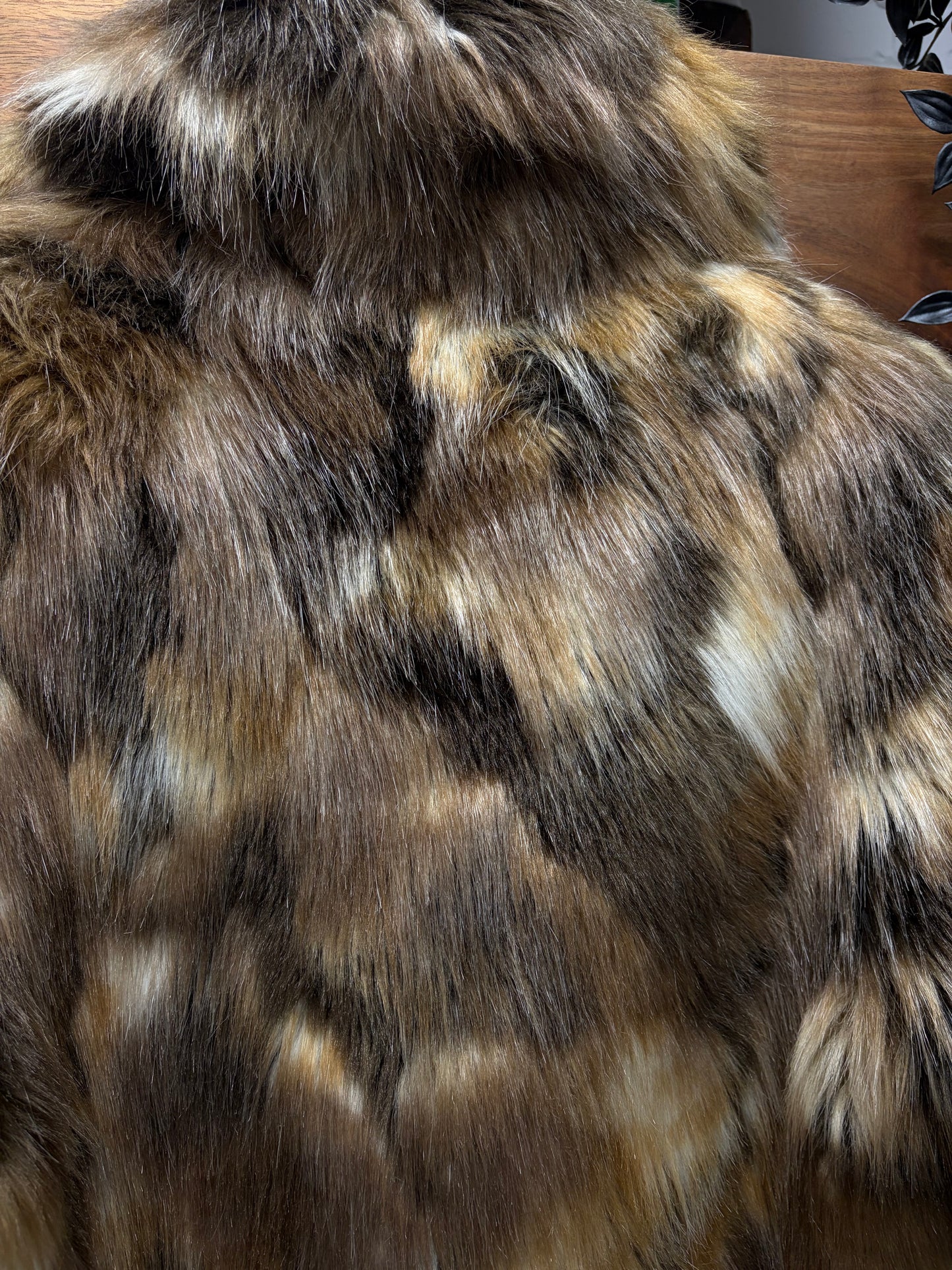 2019 Saint Laurent By Anthony Vacarello Faux Fur Heavyweight Brown Jacket
