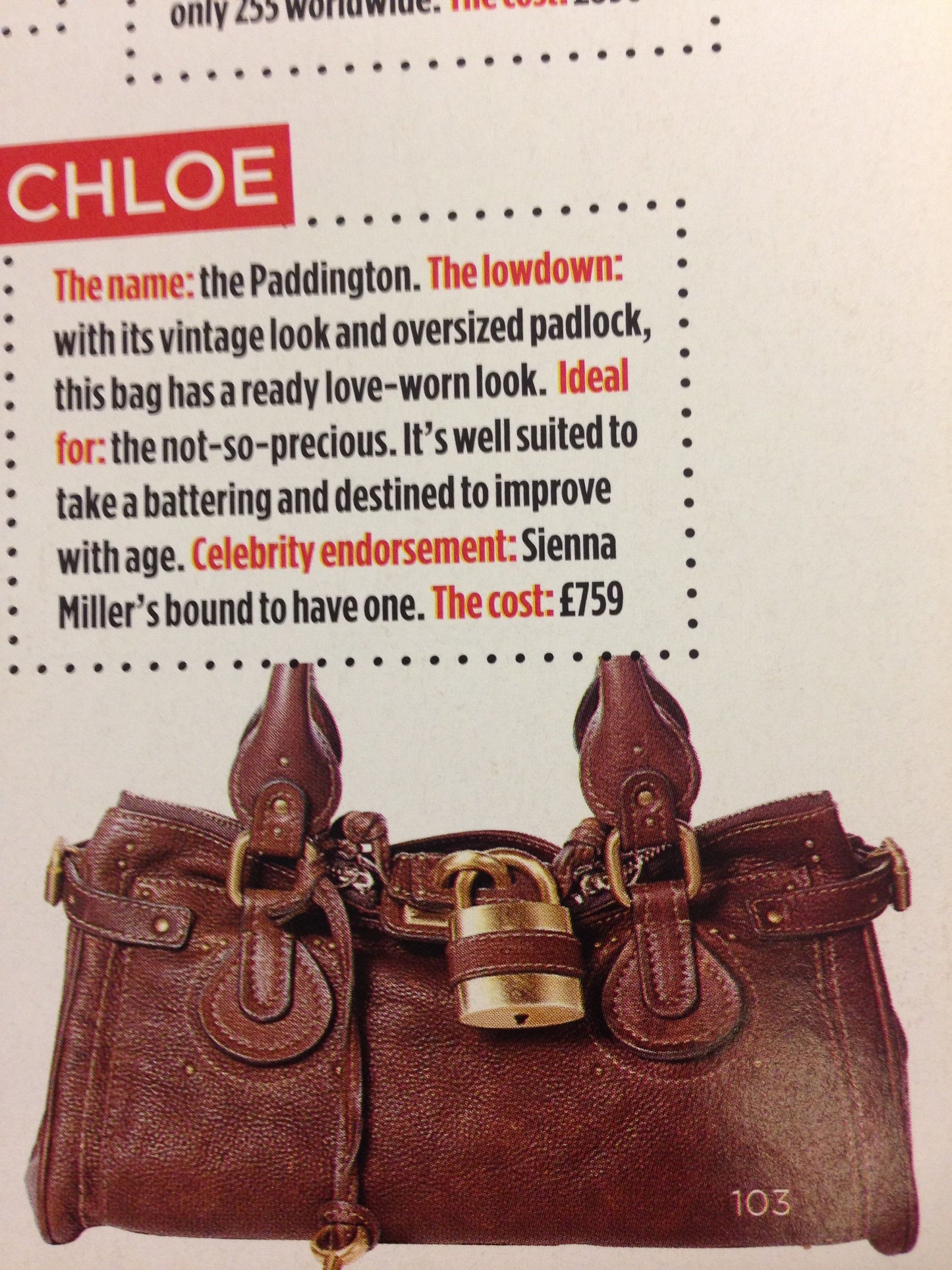 Chloe Paddington Crossbody Lock & Key Brown Leather Bag