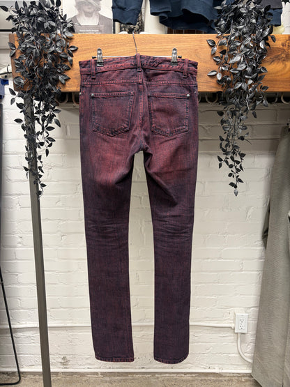 2012 Balenciaga Dark Red Unaltered Skinny Jeans