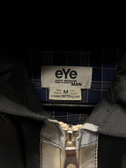2018 Junya Watanabe Reflective Tape Seam Black Zip-Up Shell Jacket