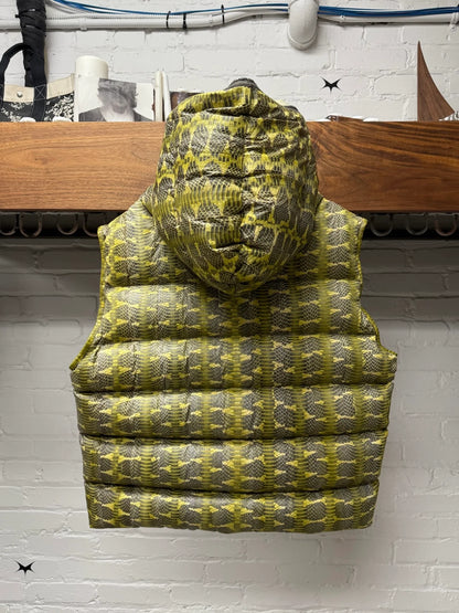 AW2023 Rick Owens ‘Luxor’ Genuine Acid Boiga Snake ‘Gimp’ Zip Puffer Vest