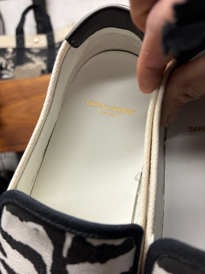 Saint Laurent ‘Zebra’ Court Slip On Low Top Sneakers