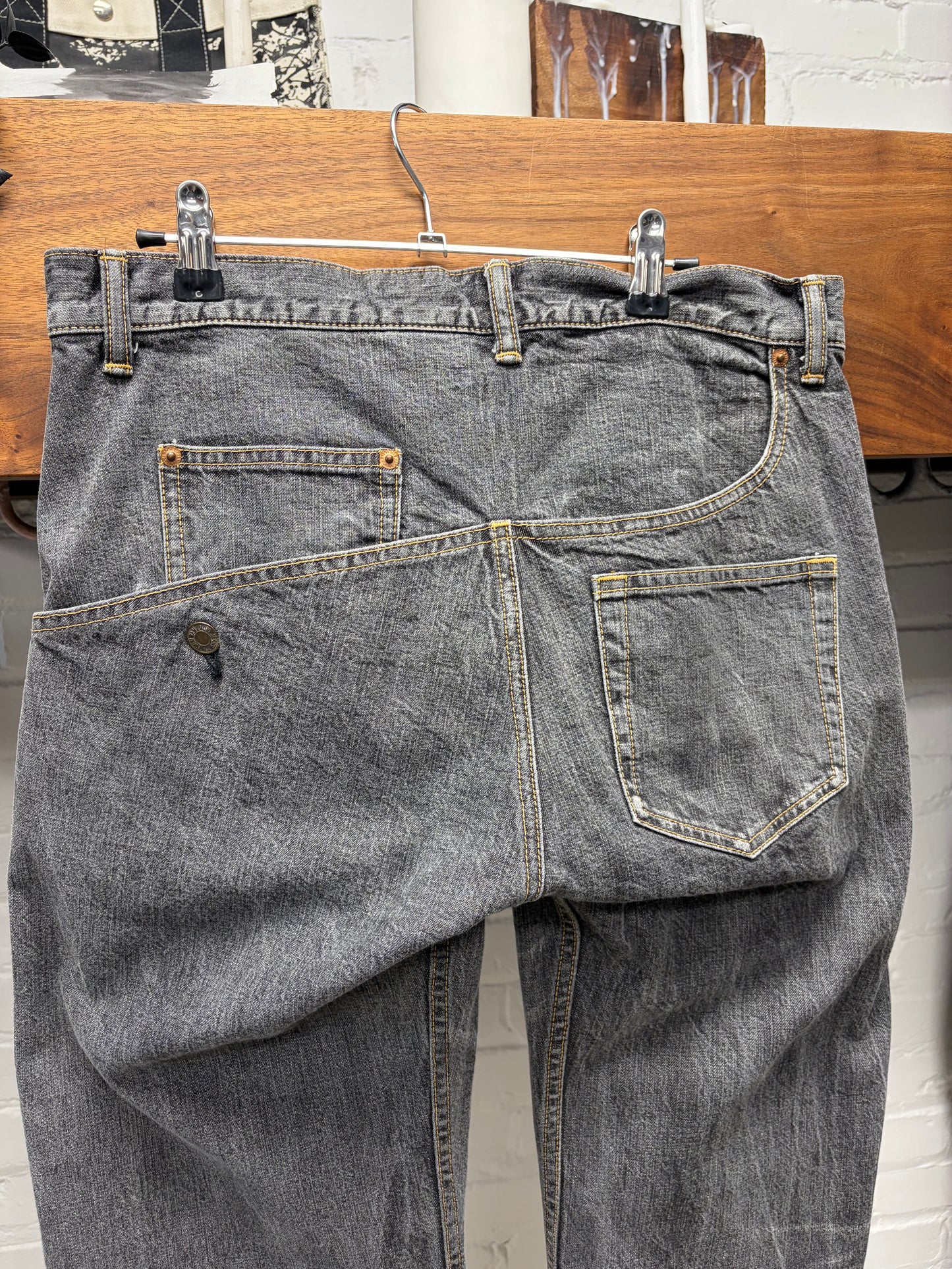 Yohji Yamamoto ‘Y’s’ Sideways Asmmetric Grey Bootcut Denim