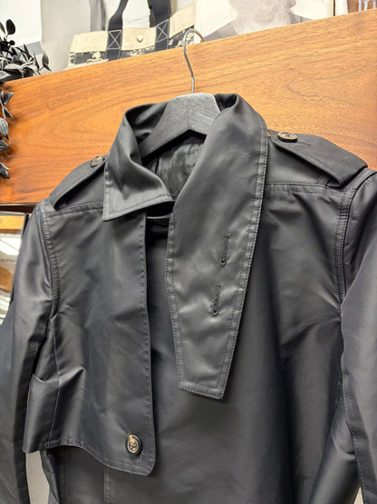 SS2017 Rick Owens ‘Glitter’ Nylon High-Collar Belted Trench Coat