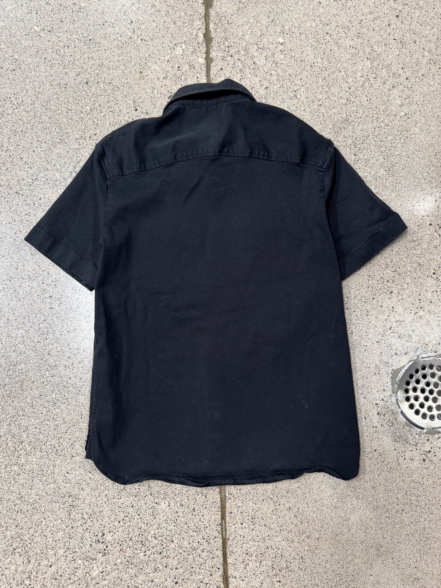 Bottega Veneta ‘Uniform’ Collared Black Short Sleeve Shirt