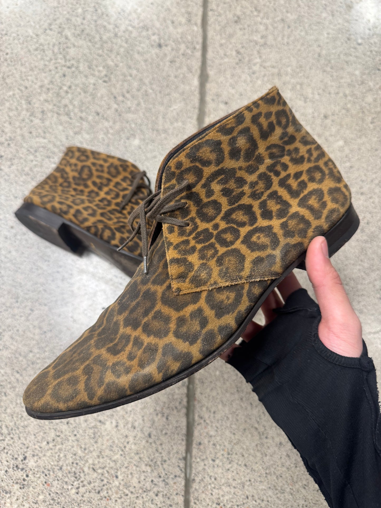 Saint Laurent Leopard Suede ‘Chukka’ Ankle Boots