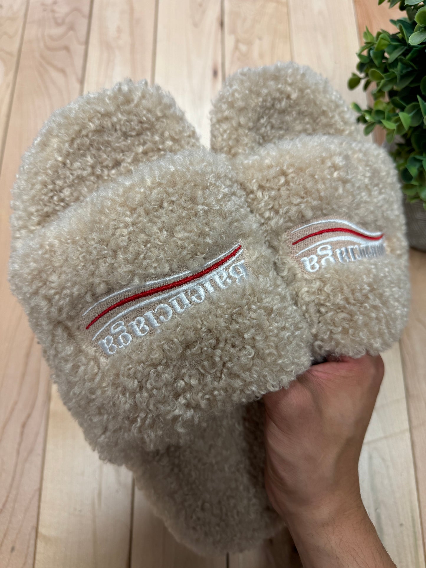 Balenciaga Campaign Logo Fuzzy ‘Presidential’ Slides