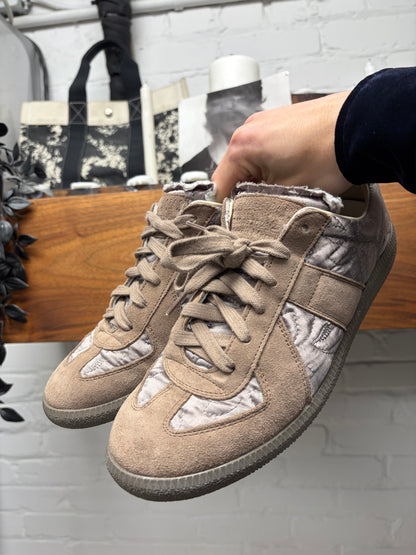 Maison Margiela Taupe Brown ‘G.A.T.’ Suede Low Top Sneakers