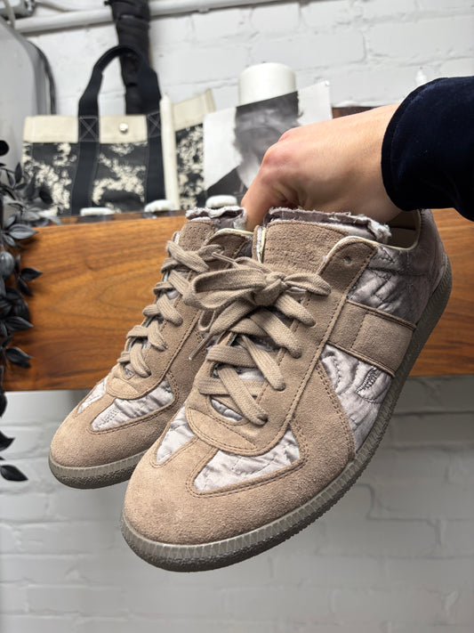 Maison Margiela Taupe Brown ‘G.A.T.’ Suede Low Top Sneakers