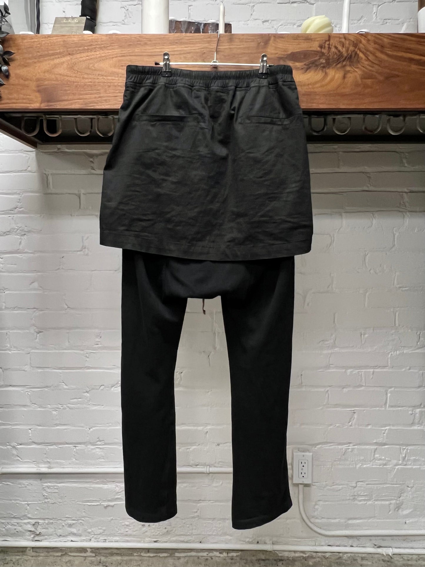 SS2016 Rick Owens Skirted Black ‘Berlin’ Drawstring Sweatpants