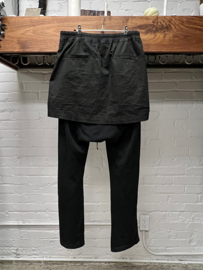 SS2016 Rick Owens Skirted Black ‘Berlin’ Drawstring Sweatpants