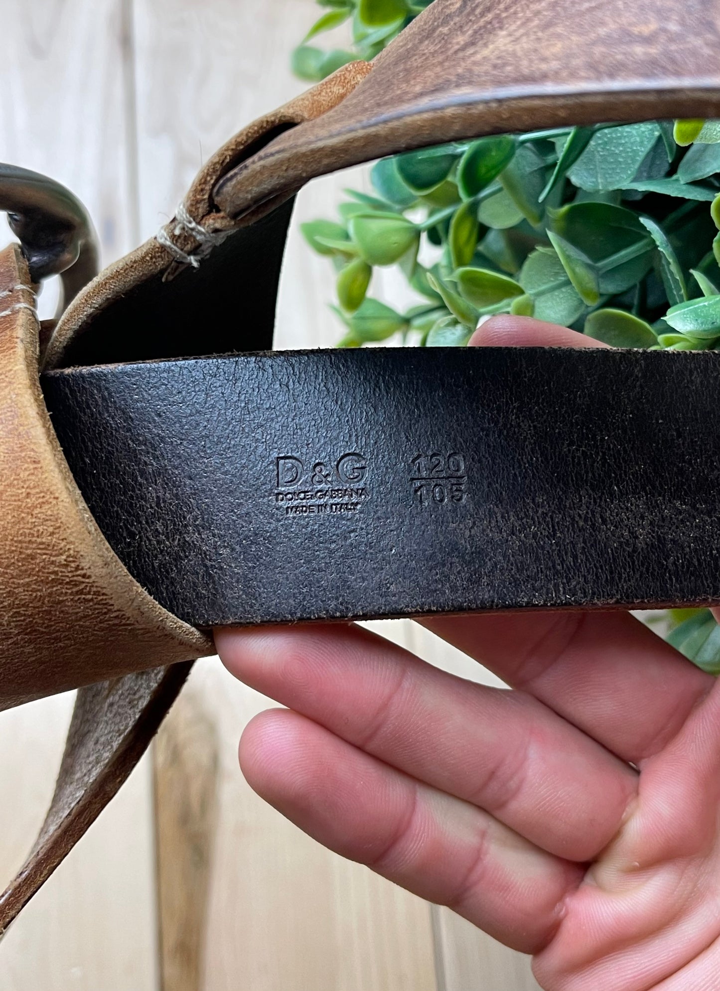 Dolce & Gabbana Western Brown Calfskin Leather Belt