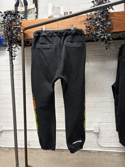 Chrome Hearts ‘Floral Cross’ Gradient Logo Black Drawstring Sweatpants