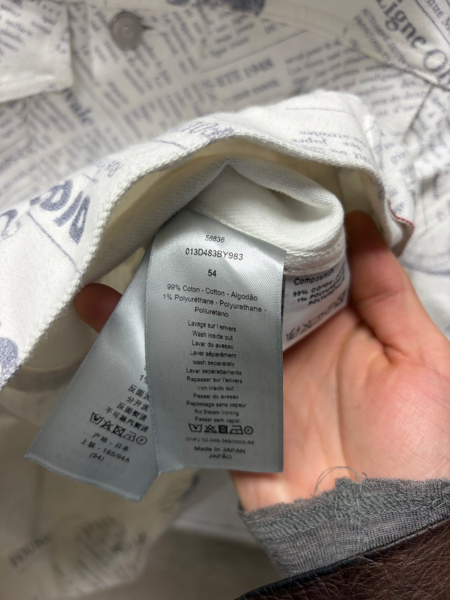 2020 Dior x Daniel Arsham ‘Newspaper Print’ Denim Trucker Jacket