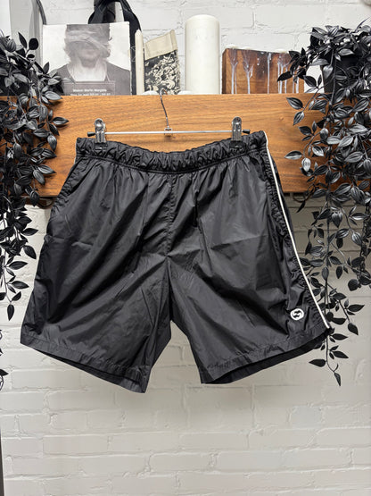 2000s Gucci Striped ‘GG Interlock Logo’ Lined Black Swim Shorts