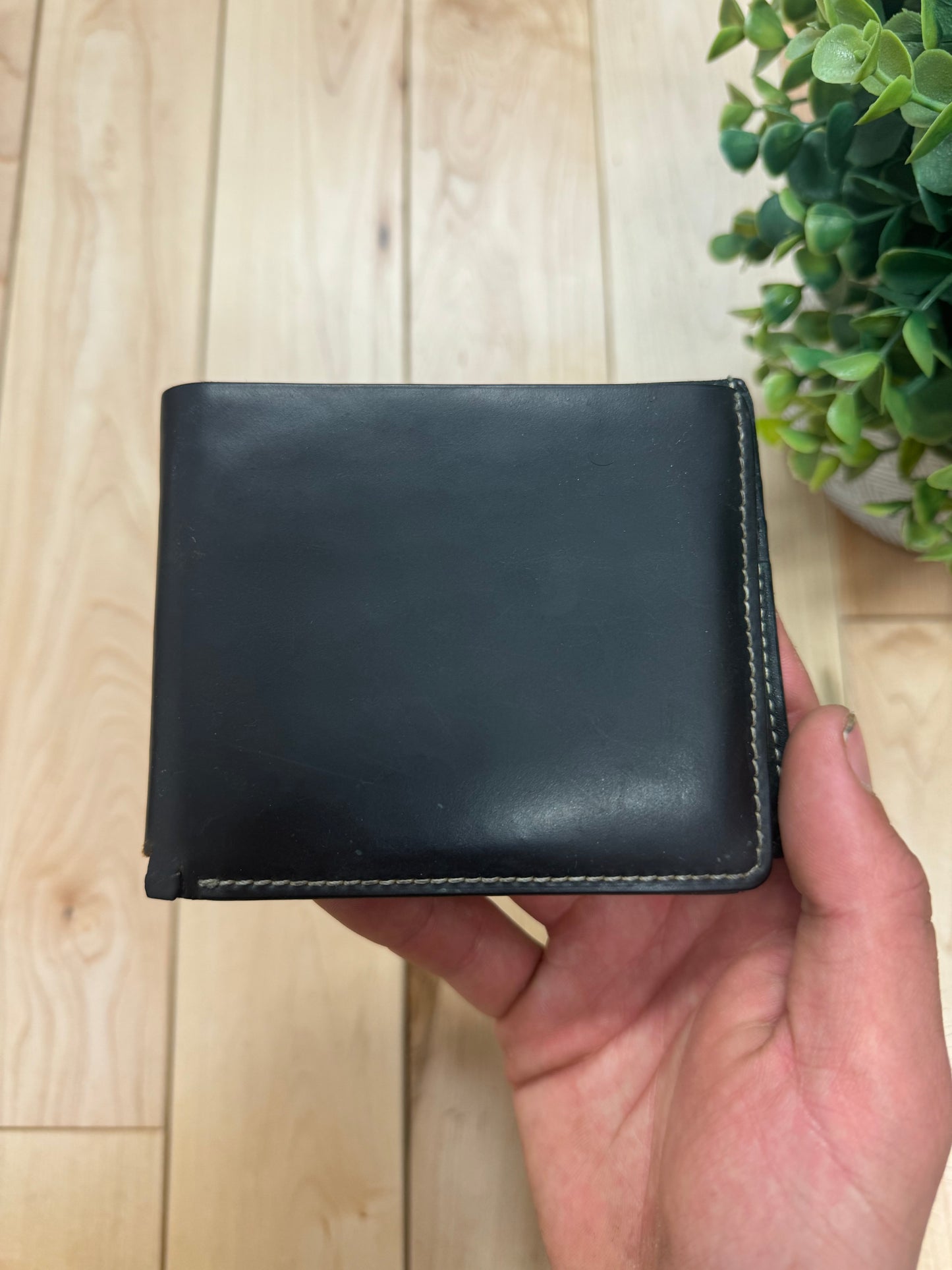 Issey Miyake Black Leather Bifold Wallet