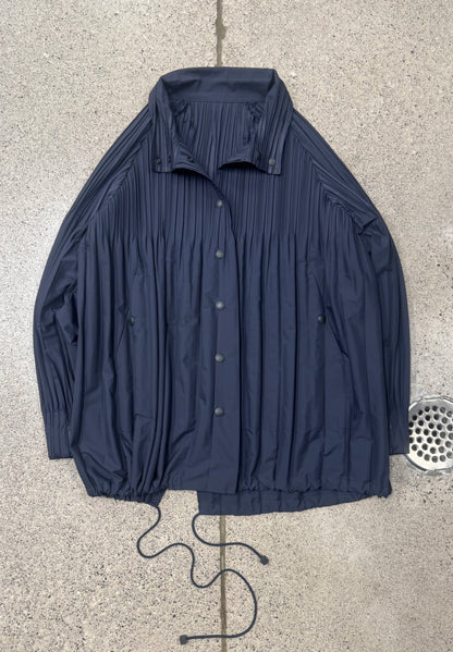 Issey Miyake ‘Pleats Please’ Navy Blue Pleated Windbreaker