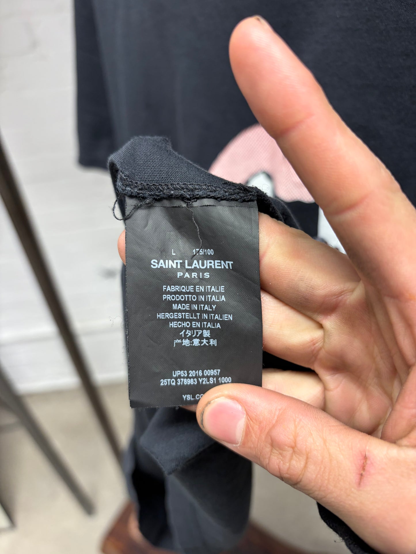 SS2016 Saint Laurent ‘Blood Luster’ Black Graphic T-Shirt