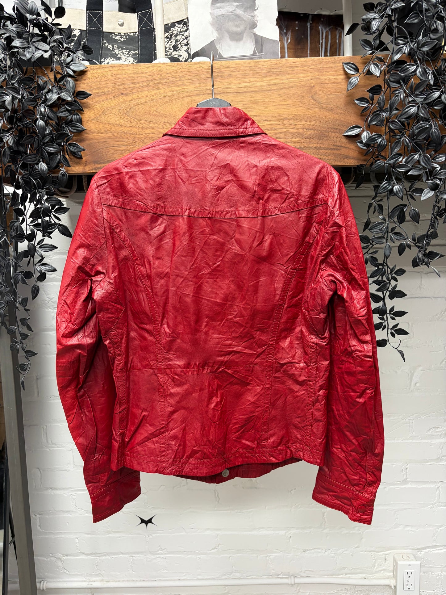 Gucci by Frida Giannini Leather Shirt with Star Studded Collar