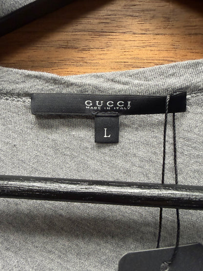 2000s Gucci ‘Anchor Logo’ Heather Grey Short Sleeve Pocket T-Shirt