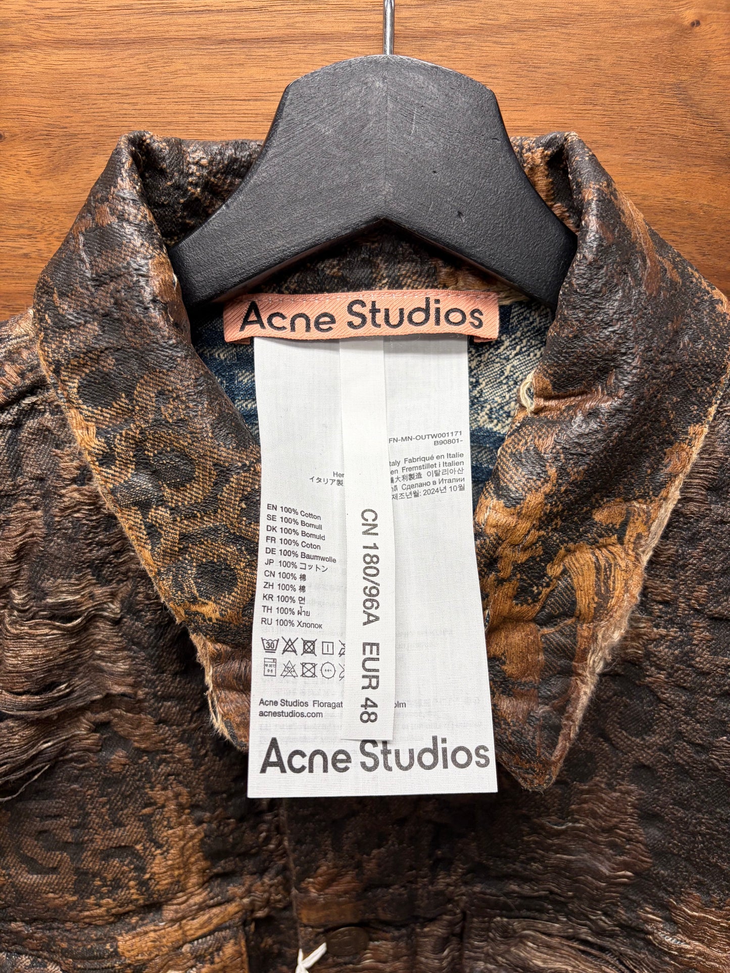 Acne Studios ‘Oraya’ Distressed Brown Denim Trucker Jacket