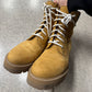 Vetements ‘Timberland’ Tan Suede Combat Boots