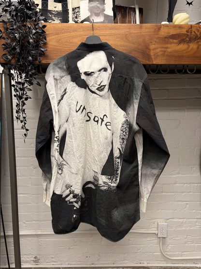 AW2018 Vetements ‘Marilyn Manson’ Unsafe Black Button Up Shirt