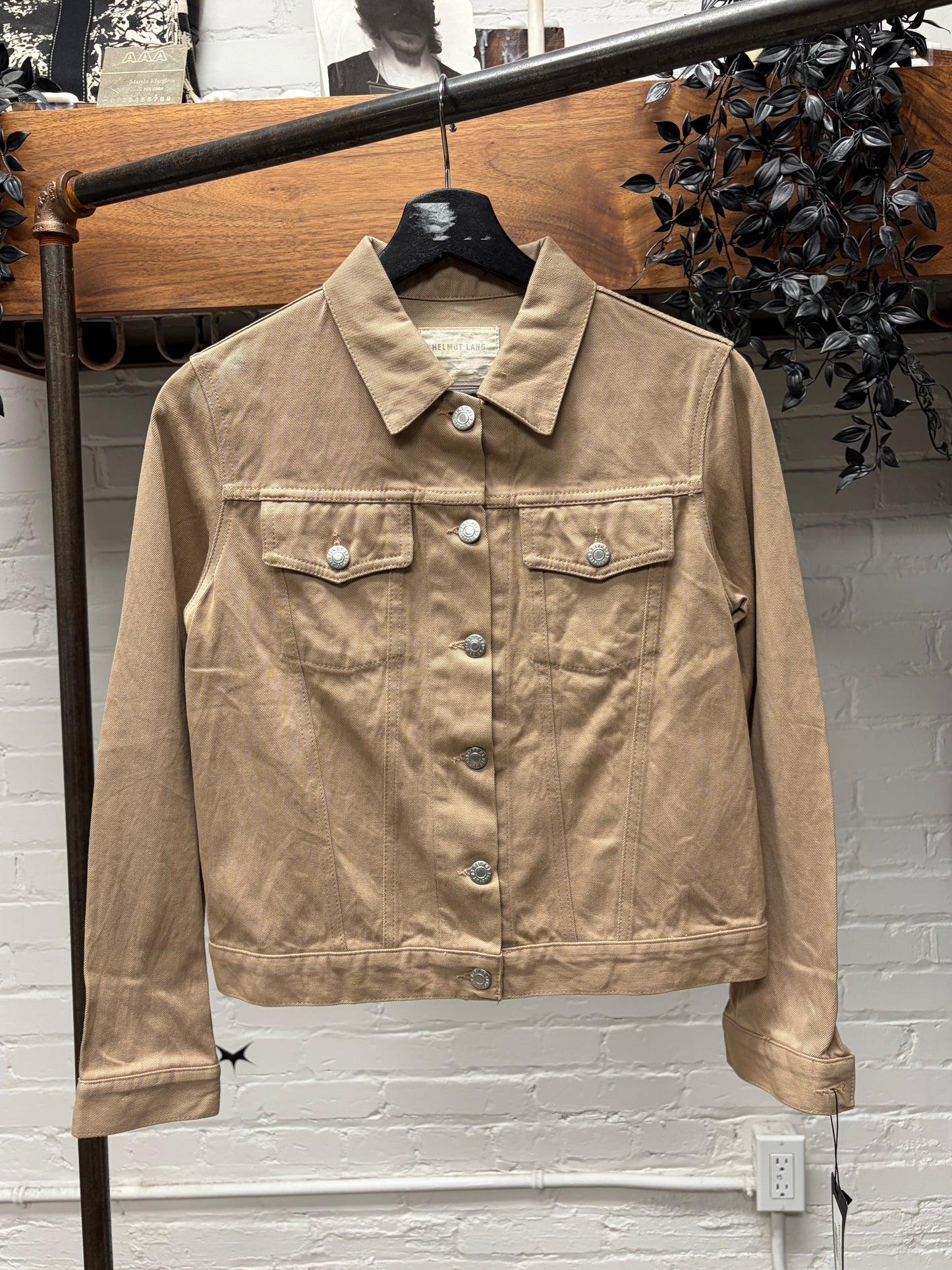 Vintage Helmut Lang ‘Raw Silk Denim’ Brown Trucker Jacket