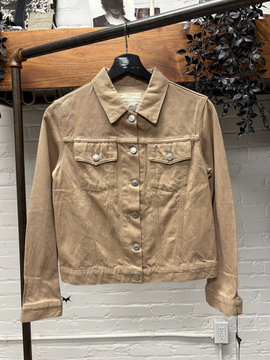 Vintage Helmut Lang ‘Raw Silk Denim’ Brown Trucker Jacket