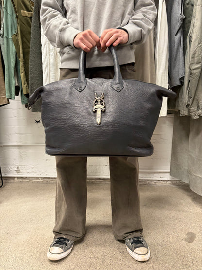 Chrome Hearts ‘Massive Dagger’ 925 Silver / Black Leather Duffle Bag