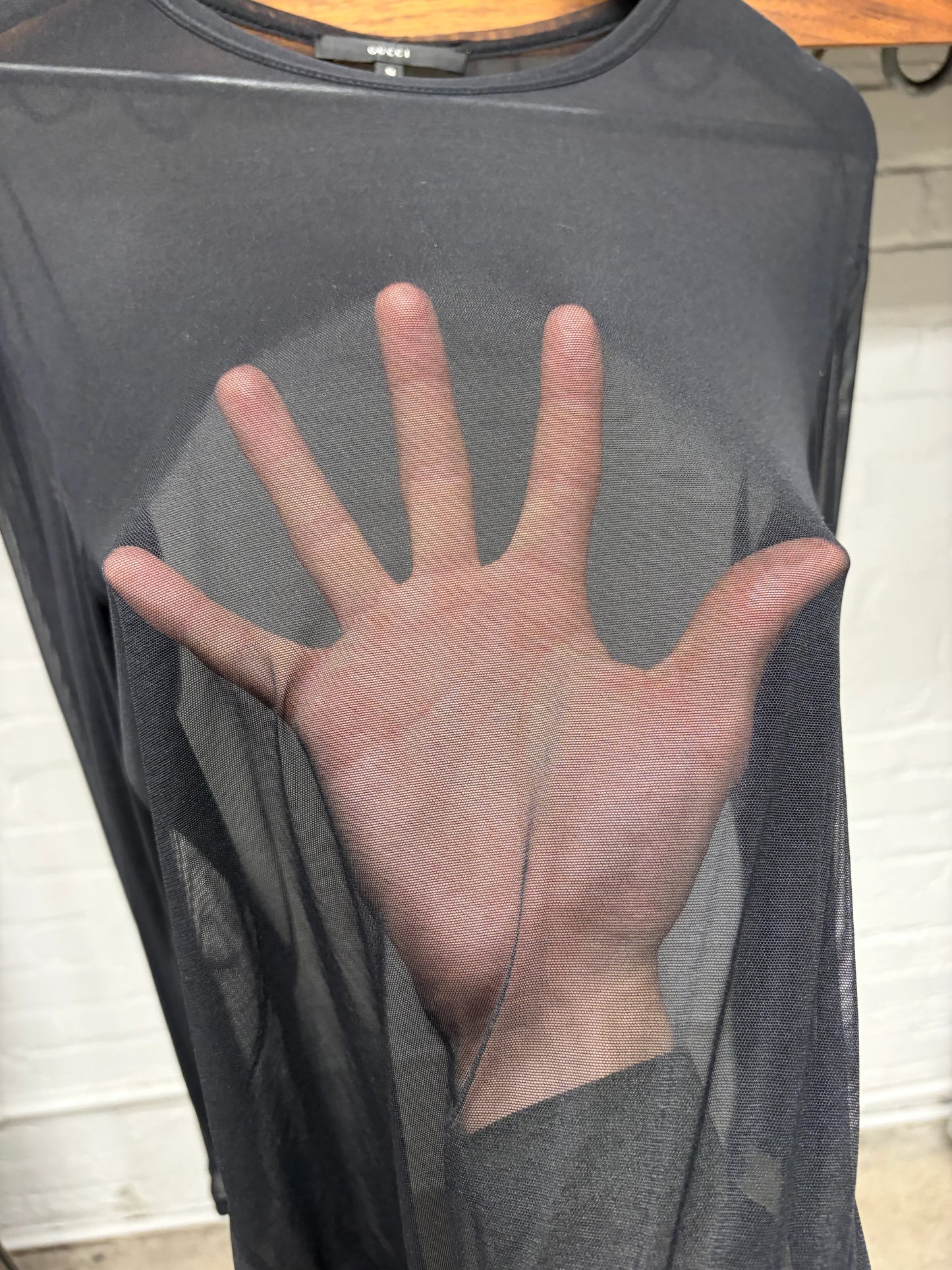 Gucci by Tom Ford Sheer Black Layering Long Sleeve Shirt