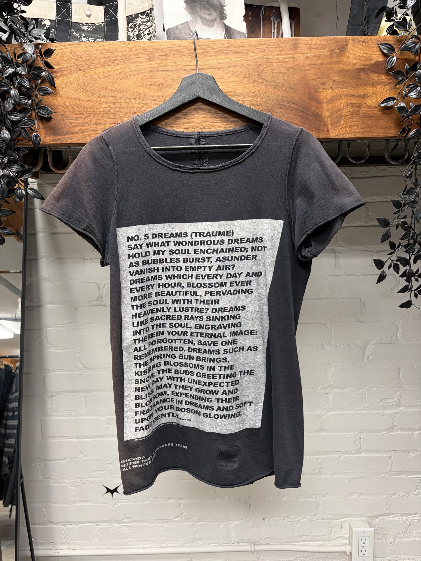 AW2007 Rick Owens ‘Dreams’ Traume Dust Brown T-Shirt
