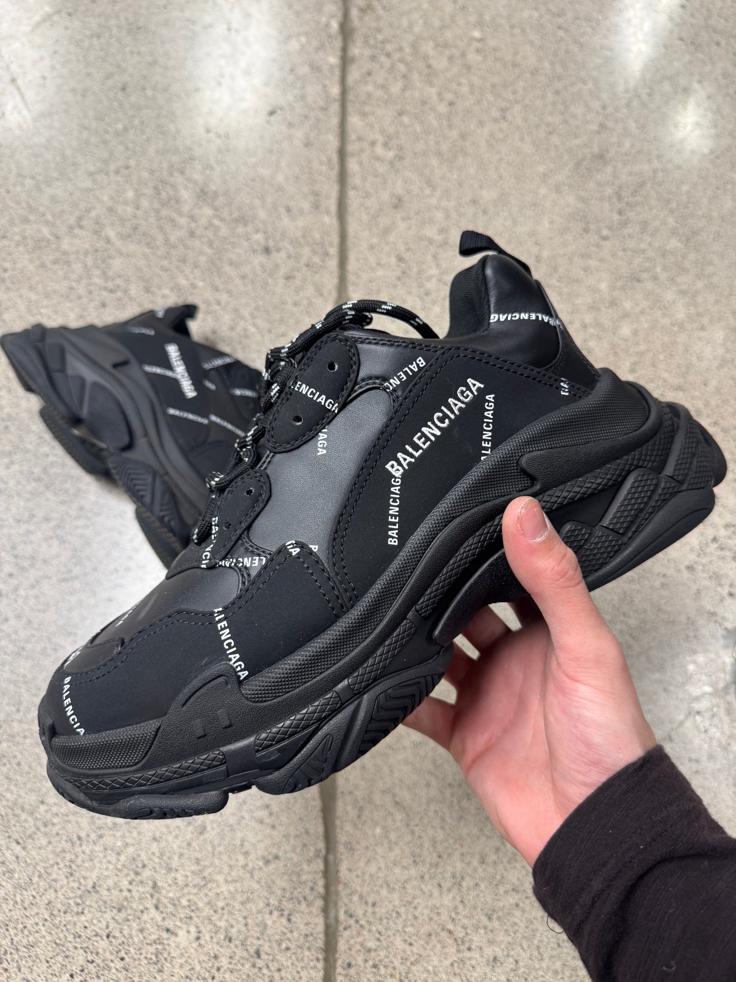 Balenciaga ‘Triple S’ Black Low Top Sneakers